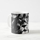Template Pop Art Animals Löwe Gesicht der König Kaffeetasse (Vorderseite Links)