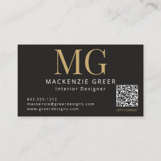Template QR Code Modernes Berufliches Monogramm Visitenkarte