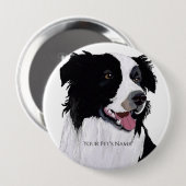 Template Ready-Made Border Collie Personalize Name Button (Vorne & Hinten)