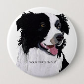 Template Ready-Made Border Collie Personalize Name Button (Vorderseite)