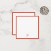 Template Red Orange White Calligraphed Monogram Mitteilungskarte (Vorderseite/Rückseite Beispiel)
