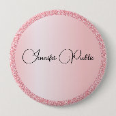 Template-Rose für Monogramm-Name Gold-Glitzer sieh Button (Vorderseite)