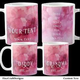 Template Rose Pink Watercolor Individuelle Name Me Kaffeetasse