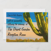 Template Saguaro Cactus Desert Wedding/Empfang Einladung (Rückseite)