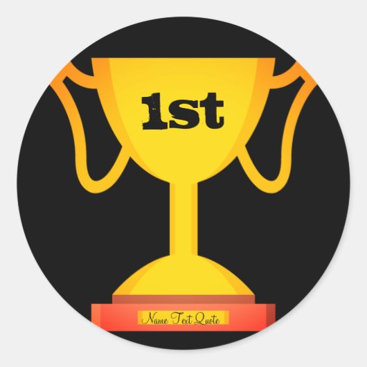 Template Text Trophy Emoji Runder Aufkleber (Vorderseite)