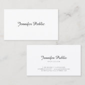 Template Trendy Hand Script Minimalistisch Moderne Visitenkarte (Vorne/Hinten)