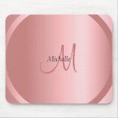Template Trendy Rose Gold Monogram Modern Mousepad (Vorne)
