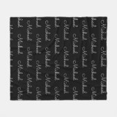 Template Typografy Replace your name Black Fleecedecke (Vorderseite (Horizontal))
