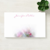 Template Wasserfarbe Rose Blume Handschrift Post-it Klebezettel (Büro)