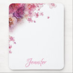 Template Watercolor Flowers Roses Elegant Mousepad<br><div class="desc">Template Watercolor Flowers Roses Elegant Personalized Modern Mousepad.</div>