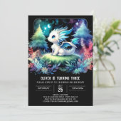 Template Whimsy Dragon Birthday Einladung (Stehend Vorderseite)