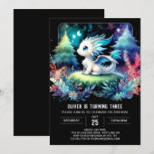Template Whimsy Dragon Birthday Einladung (Vorne/Hinten)