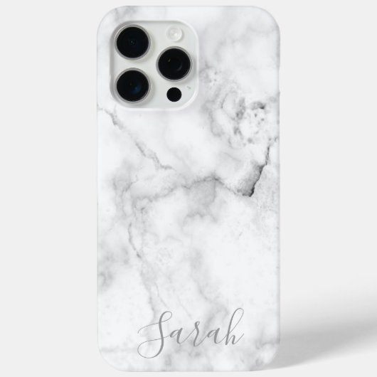 Template White Marble Muster iPhone Case (Rückseite)