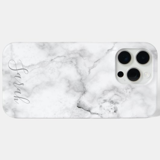 Template White Marble Muster iPhone Case (Rückseite (Horizontal))