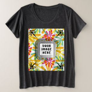 Template Womens Plus Size Short Sleeve Custom Große Größe T-Shirt
