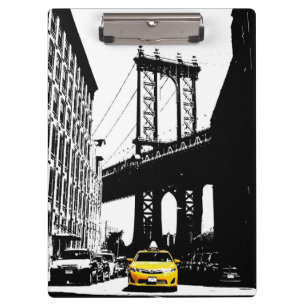 Template Yellow Taxi Brooklyn Bridge New York Klemmbrett