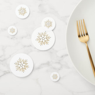 TemplateNF Silver & Gold Snowflakes Table Confetti Konfetti