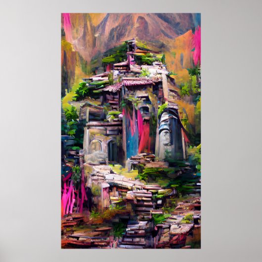 Temple - Abstrakte Malerei Poster (Vorne)