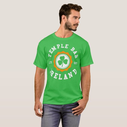 TEMPLE BAR DUBLIN Ireland Shamrock Irish Pride T-Shirt (Vorne ganz)