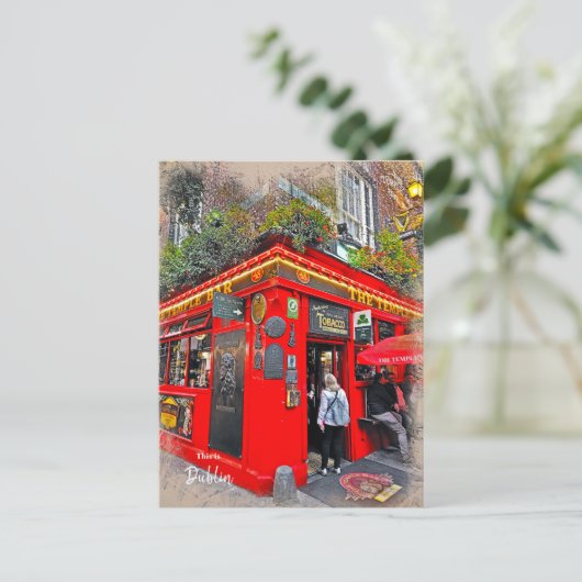 Temple Bar Dublin Irland Postkarte (Stehend Vorderseite)