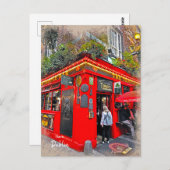 Temple Bar Dublin Irland Postkarte (Vorne/Hinten)