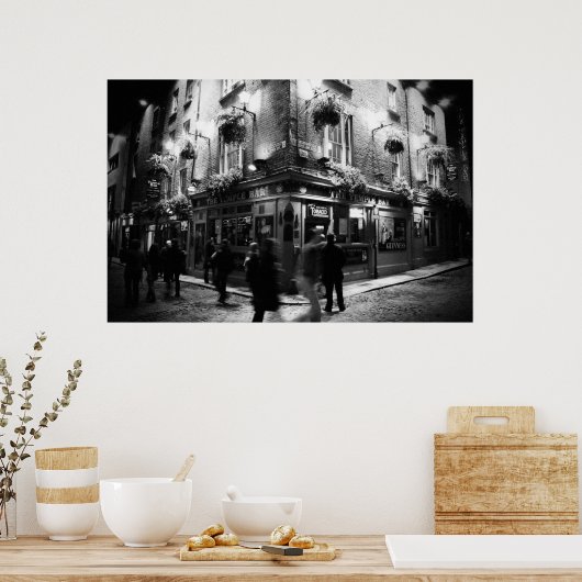 Temple Bar Pub, Dublin - Leinwand Poster (Küche)