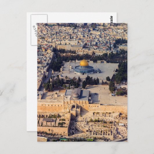 Temple Berg Alte Stadt Jerusalem Kuppel des Felsen Postkarte (Vorne/Hinten)