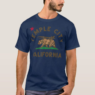 Temple City California Beachflagge Bär Surfen CA V T-Shirt