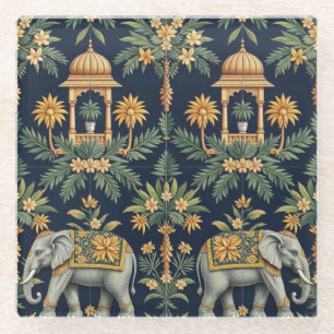 Temple Elephants Achterbahn Glasuntersetzer