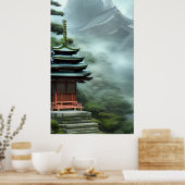 Temple - farbenfrohe Malerei Poster (Küche)