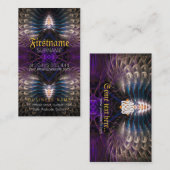 Temple Fraktal Feathers Business Card Visitenkarte (Vorne/Hinten)