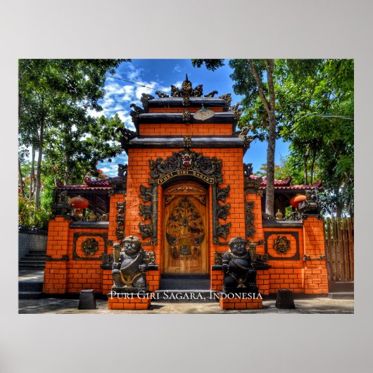 Temple Gate Buddhismus Indonesien Reiseziel Poster (Vorne)
