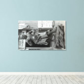 Temple Guard Statue im Pacific Curio Shop, Leinwanddruck (Insitu (Holzboden))