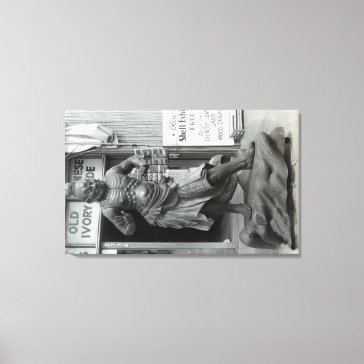 Temple Guard Statue im Pacific Curio Shop, Leinwanddruck (Vorderseite)