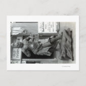 Temple Guard Statue im Pacific Curio Shop, Postkarte (Vorderseite)