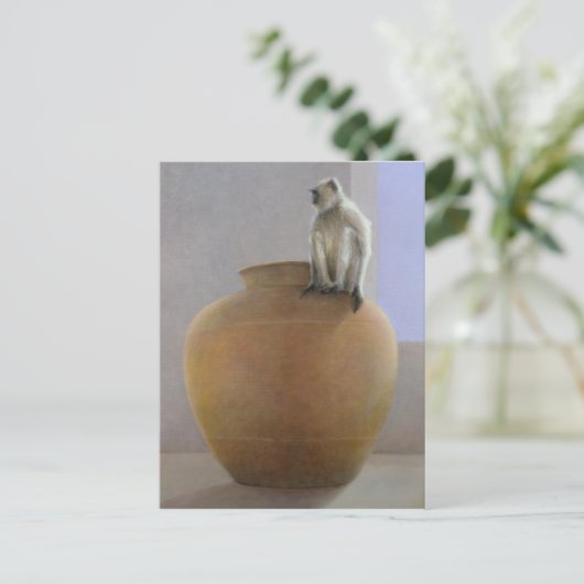 Temple Monkey Postkarte (Stehend Vorderseite)