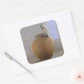 Temple Monkey Quadratischer Aufkleber (Umschlag)