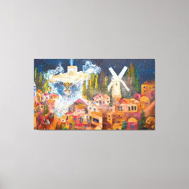 Temple of Jerusalem in Hanukkah Leinwanddruck