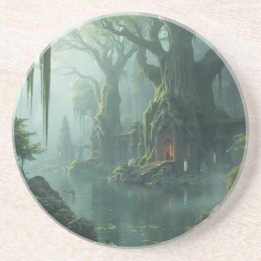 Temple of Moss and Mist Getränkeuntersetzer (Vorne)