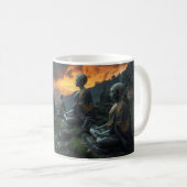 Temple of the Last AI Monks: Sci Fi Cyberpunk Mug Kaffeetasse (VorderseiteRechts)
