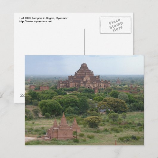 Temple Postkarte (Vorne/Hinten)