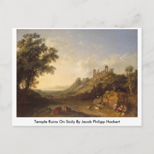 Temple Ruins auf Sizilien von Jacob Philipp Hacker Postkarte
