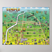 Temple Texas Cartoon Map Poster (Vorne)