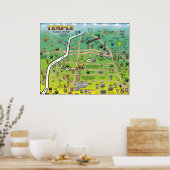 Temple Texas Cartoon Map Poster (Küche)