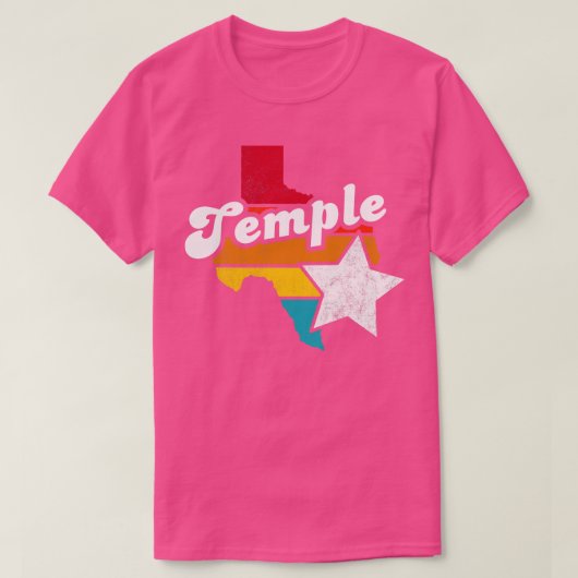 Temple Texas Vintag gestresstes Souvenir 2 T-Shirt (Design vorne)