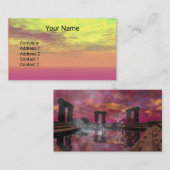 TEMPLE VON WASSER Pink Yellow Lila Clouds Sci-Fi Visitenkarte (Vorne/Hinten)