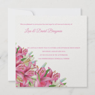 Temple Wedding Einladung Empfang Card-Lilies