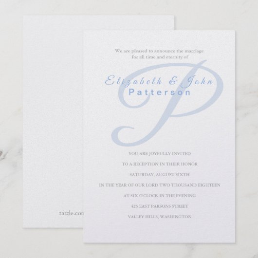 Temple Wedding Einladung Last (Vorne/Hinten)