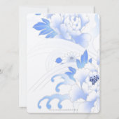 Temple Wedding & Empfang Invite-Blue Peonies Einladung (Rückseite)