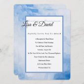 Temple Wedding Empfang Invite-Blue Wassercolor Einladung (Vorne/Hinten)
